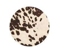 Aimants de réfrigérateur en Acrylique, Motif Peau de Vache à Pois Noirs et Bruns, pour Tableau Blanc, décoration de Cuisine et de Meubles,Forme Ronde