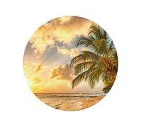 Aimants de réfrigérateur en Acrylique, Paysage de Coucher de Soleil sur l'océan, Autocollants pour Tableau Blanc, pour la décoration de Cuisine et de Meubles,Forme Ronde