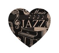 Aimants de réfrigérateur en Acrylique, thème Jazz Musical, Style Vintage, pour décoration de Cuisine et de Meubles,Forme de Coeur