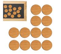 Aimants De Réfrigérateur en Bois Lot de 12 Aimants Décoratifs Aimant Tableau Magnétique Magnet Frigo Petit Aimant Tableau Blanc Carré pour Tableaux Magnetique,Calendrier, Frigo