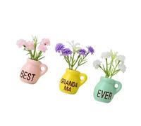 Aimants de réfrigérateur en céramique avec fleur artificielle, cadeau d'anniversaire de la part de sa fille, fils, mini vases pour réfrigérateur