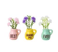 Aimants de réfrigérateur en céramique avec fleur artificielle, cadeau d'anniversaire de la part de sa fille, fils, mini vases pour réfrigérateur