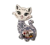 Aimants de réfrigérateur en céramique motif chat portugais - Monuments populaires du Portugal - Souvenir touristique - Cadeau parfait pour la maison et la cuisine - Aimants de réfrigérateur du
