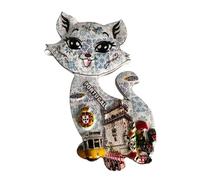 Aimants de réfrigérateur en céramique motif chat portugais - Monuments populaires du Portugal - Souvenir touristique - Cadeau parfait pour la maison et la cuisine - Aimants de réfrigérateur du