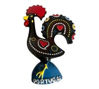 Aimants de réfrigérateur en céramique motif de coq portugais populaire du Portugal Souvenir touristique Cadeau parfait pour la maison et la cuisine Aimants de réfrigérateur du Portugal (Noir)