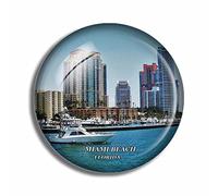 Aimants de réfrigérateur en cristal Miami Beach Floride USA souvenir de voyage autocollant drôle pour cadeau décoration maison bureau tableau blanc