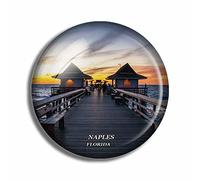Aimants de réfrigérateur en cristal Naples Floride USA souvenir de voyage autocollant amusant pour cadeau, décoration de maison, bureau, tableau blanc
