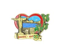 Aimants de réfrigérateur en métal 3D de villes du monde - souvenirs de vacances - Londres, Paris, New York, Berlin, Dubaï, Amsterdam, Rome, Prague, Milan, Barcelone, Venise (Rio)