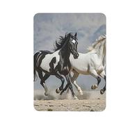 Aimants de réfrigérateur étanches et robustes - Petits aimants noirs et blancs - Motif chevaux qui courent - Aimants de réfrigérateur mignons - Mini aimant décoratif pour tableau blanc, bureau