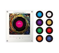 Aimants De Réfrigérateur Musicaux Rétro - Lecteur De Musique NFC Programmable avec 9 Disques Vinyles Rétro, Aimant De Réfrigérateur Intelligent avec LED Et Musique, 128 Mo De Stockage, Lecteur en