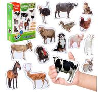 Aimants de Réfrigérateur pour Enfants - Grands Aimants de la Ferme 16 PCS - Aimants Animaliers Réalistes pour Jeux Éducatifs - Jouet Montessori pour Maternelle - Cadeau pour Enfants - Magdum