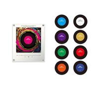 Aimants de réfrigérateur rétro en vinyle, 9 disques de musique NFC programmables, aimant de réfrigérateur intelligent avec lumière LED, lecteur audio magnétique pour décoration de maison et de cuisine