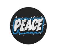 Aimants de réfrigérateur ronds avec inscription « Peace On » - Noir - Pour cuisine - Durable - Magnétisme durable