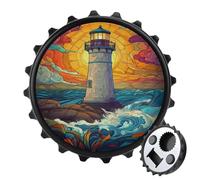 Aimants de réfrigérateur Ronds en Forme de Phare, décapsuleur magnétique Amusant pour la Maison, la Cuisine ou Le Bureau, Style Noir