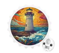 Aimants de réfrigérateur Ronds en Forme de Phare, ouvre-Bouteille Amusant pour la Maison, la Cuisine ou Le Bureau, Style Blanc