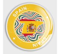 Aimants de réfrigérateur ronds en verre avec drapeau de l'Espagne - Multi-usage - Aimants de qualité supérieure pour réfrigérateur, casier, tableau blanc, tableau d'affichage, cuisine, bureau, école,