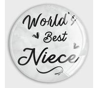 Aimants de réfrigérateur « World's Best Niece » - Cadeau pour nièce - Décoration pour réfrigérateur, tableau blanc, tableau magnétique décoratif, armoire, salle de classe, bureau, cuisine