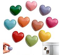 Aimants décoratifs en forme de c ur Set de 10 aimants colorés, 3D, pour tableau blanc, casier, cuisine et bureau Décalcomanies magnétiques brillantes et durables