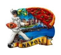 Aimants décoratifs Naples, Pompéi et panorames, aimants décoratifs Naples (Multi_Napolipulcinella, 8 x 6)