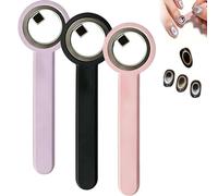 Aimants en forme d'anneau « œil de chat » pour les ongles, outil magnétique circulaire creux amélioré avec poignée pour un motif « French Heart » à large faisceau (Assortiment-3pcs)