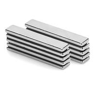 Aimants en Néodyme Barre Aimantée Aimants Permanents, 10 Pièces Aimants Puissants avec 10 Pièces Adhésif Double Face, Aimants Rectangulaires pour Réfrigérateur, DIY, Maison et Bureau 60 x 10 x 4 mm