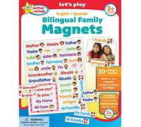 Aimants familiaux bilingues Active Minds | Compétences de vocabulaire espagnol et anglais (à partir de 5 ans)