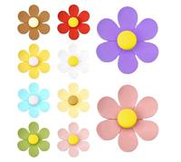 Aimants Floraux | Lot de 10 Magnets pour Réfrigérateur | Autocollant Magnétique Coloré À Fleurs pour Décoration De La Salle De Classe De La Cuisine De La Voiture du Bureau D École Et du