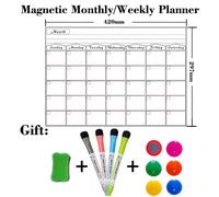 Aimants Magnétiques Pour Réfrigérateur,Format A3,Plan Hebdomadaire,Permis Mensuels,Calendrier Effaçable À Sec,Tableau Blanc,Autocollant - Type [Jhb02]-4pen1era6tacks
