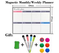 Aimants Magnétiques Pour Réfrigérateur,Format A3,Plan Hebdomadaire,Permis Mensuels,Calendrier Effaçable À Sec,Tableau Blanc,Autocollant - Type [Jhb05]-4pen1era6tacks