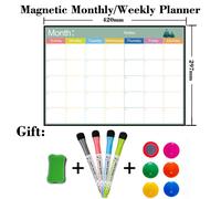 Aimants Magnétiques Pour Réfrigérateur,Format A3,Plan Hebdomadaire,Permis Mensuels,Calendrier Effaçable À Sec,Tableau Blanc,Autocollant - Type [Jhb07]-4pen1era6tacks