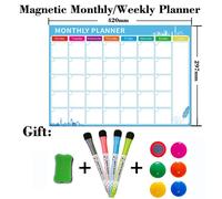 Aimants Magnétiques Pour Réfrigérateur,Format A3,Plan Hebdomadaire,Permis Mensuels,Calendrier Effaçable À Sec,Tableau Blanc,Autocollant - Type [Jhb03]-4pen1era6tacks
