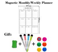 Aimants Magnétiques Pour Réfrigérateur,Format A3,Plan Hebdomadaire,Permis Mensuels,Calendrier Effaçable À Sec,Tableau Blanc,Autocollant - Type [Jhb04]-4pen1era6tacks