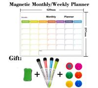 Aimants Magnétiques Pour Réfrigérateur,Format A3,Plan Hebdomadaire,Permis Mensuels,Calendrier Effaçable À Sec,Tableau Blanc,Autocollant - Type [Jhb12]-4pen1era6tacks