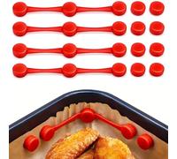 Aimants pour Friteuse À Air Chaud, Aimants en Silicone pour Airfryer Papier Sulfurisé 8 Aimants + 4 Clips (4 Lots) Clip de Fixation pour Papier Sulfurisé Anti-chaleur Airfryer Accessoires