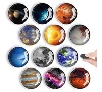 Aimants pour Réfrigérateur, 12 Pièces Aimants pour Tableau Blanc, Magnet de Réfrigérateur Planète Décoratif pour Réfrigérateur, Tableau Blanc, Panneau D'épingle, Enfants et Cadeau pour Aadultes