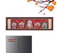 Aimants pour réfrigérateur, en bois, avec motif de phrase, harmonieux et réutilisable, aimants de réfrigérateur en tant que dieu de la richesse, pour la maison, le casier, la voiture, les plaques