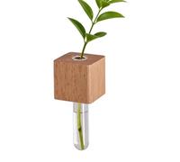 Aimants pour vase - Mini pot de fleurs de propagation en bois rustique | Support magnétique en verre avec dos adhésif puissant pour plantes, décoration pour cuisine, chambre, bureau, armoire
