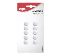Aimants Ronds - CARPENTRAS SIGN - Lot de 10 - Diamètre 9 mm - Plastique - Résine
