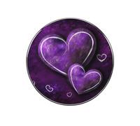 Aimants ronds pour réfrigérateur - Motif cœurs violets - Réutilisables - Pour tableau blanc, casier, cuisine, bureau - Autocollants magnétiques décoratifs solides