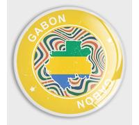 Aimants ronds pour réfrigérateur - Motif drapeau du Gabon - Décoration pour réfrigérateur, casier, tableau blanc - Pour salle de classe, bureau, école