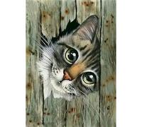 Aimaor Peinture par Numéros pour Adulte,avec Cadre Kits de Peinture au Numéro Acrylique,DIY Chat animal Peinture à l'huile Numéros Toile Paint by Numbers pour Maison Décoration - 40x50cm