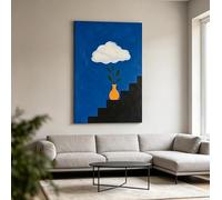 AIMCJFBYL Tableau abstrait sur toile avec vase nuage, impression minimaliste moderne, affiche, décoration intérieure (60 x 90 cm, sans cadre)