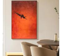 AIMCJFBYL Tableau sur toile représentant la silhouette d'un oiseau au coucher du soleil, style abstrait vertical moderne, affiche imprimée pour la décoration intérieure (40 x 60 cm/sans cadre)