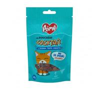 Aime - Bouchées Cocktail Mix Poisson, Friandise pour Chat, Nourriture pour Chat Adulte, Aliment Complémentaire Croustillant au Coeur Fondant, sans Sucres ni Colorants Ajoutés