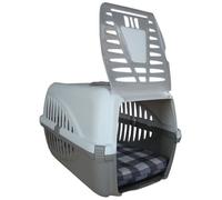 AIME Caisse de transport Panzer 50 x 33 x 1 + tapis mousse 901558 - Gris - Pour chien