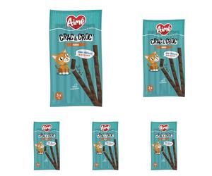 Aime - Crac et Croc, Friandise pour Chat Saveur Dinde, Nourriture pour Chats en Bâtonnets, Riche en Dinde, sans Céréales, A Donner en Complément de l'Alimentation (Lot de 5)