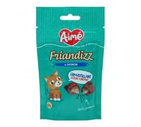 Aime Friandizz, Friandise pour Chat au Saumon, Nourriture pour Chat Adulte, Aliment Complémentaire Croustillant au Coeur Fondant, sans Sucres ni Arômes Artificiels ajoutés, Jusqu'à 15 Pièces/Jour