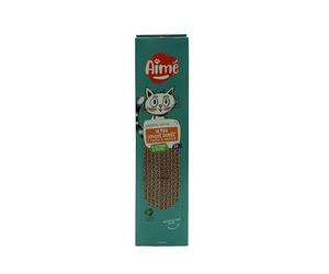 AIME - Griffoir en carton recyclé pour Chat - Planche à Gratter Double face Super Résistant et Longue Durée - Carton ondulé - Double face - Senteur Herbe à Chat - Made in UE - 46x11,5x5,4cm
