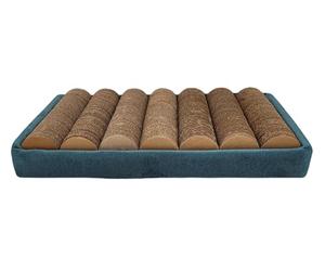 Aimé - Griffoir pour Chat Carton Mini-Vagues - Grattoir Chat Original en Tissu Velours - A partir de cartons de récupération - avec Un Sachet de Catnip - 41 x 23 cm - Fabriqué en Tunisie