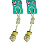 Aime Jouet Corde Tressé Wheelies pour Chien Diamètre 35 cm (Lot de 2)